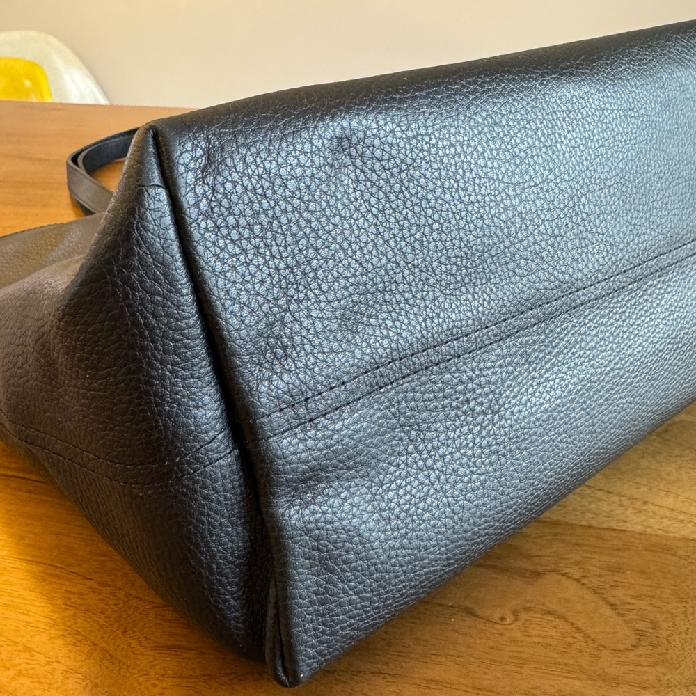 Leather Tote with Suede Insert - Picture 9 of 16
